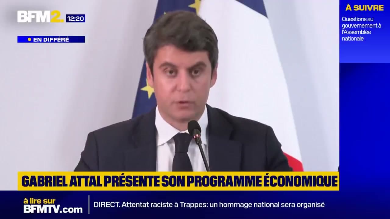 Gabriel Attal promet 20 milliards d'euros d'économies annuelles pour les entreprises et une loi de stabilité fiscale sur 10 ans